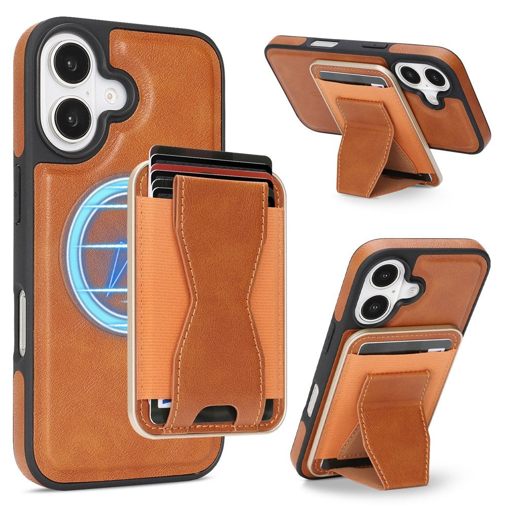 iPhone 17 EIDERWOOD Kunstskinn Bak Deksel m. Kortholder & Stativfunksjon - MagSafe Kompatibel - Brun