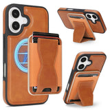 iPhone 17 EIDERWOOD Kunstskinn Bak Deksel m. Kortholder & Stativfunksjon - MagSafe Kompatibel - Brun