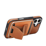 iPhone 17 EIDERWOOD Kunstskinn Bak Deksel m. Kortholder & Stativfunksjon - MagSafe Kompatibel - Brun