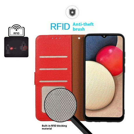 Motorola Edge 70 Fusion EIDERWOOD Kunstskinn Flip Deksel med Stropp – Rød