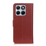 Motorola Edge 70 Fusion EIDERWOOD Kunstskinn Flip Deksel m. Kortholder & Støttefunksjon – Brun