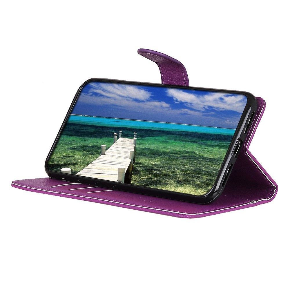 Motorola Edge 70 Fusion EIDERWOOD Kunstskinn Flip Deksel m. Kortholder & Støttefunksjon – Lilla