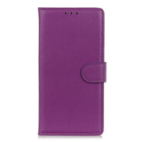 Motorola Edge 70 Fusion EIDERWOOD Kunstskinn Flip Deksel m. Kortholder & Støttefunksjon – Lilla