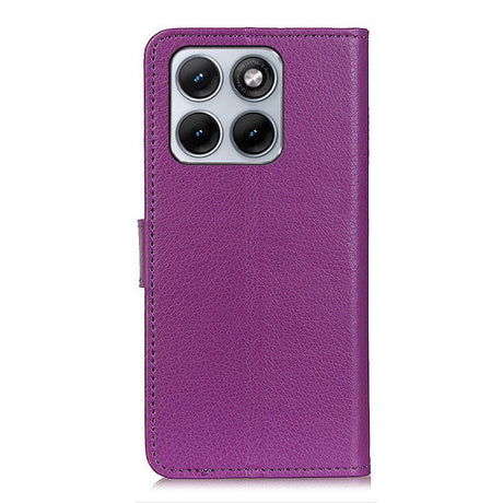 Motorola Edge 70 Fusion EIDERWOOD Kunstskinn Flip Deksel m. Kortholder & Støttefunksjon – Lilla