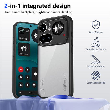Nothing Phone (4a) Pro Hybrid Mobil Deksel - Gjennomsiktig / Svart