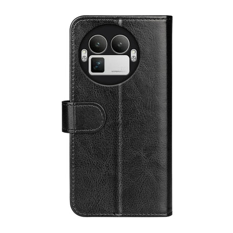 Realme GT 8 Pro EIDERWOOD Kunstskinn Flip Deksel m. Kortlomme & Stativfunksjon - Svart