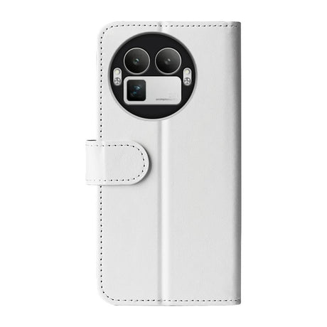 Realme GT 8 Pro EIDERWOOD Kunstskinn Flip Deksel m. Kortlomme & Stativfunksjon - Hvit
