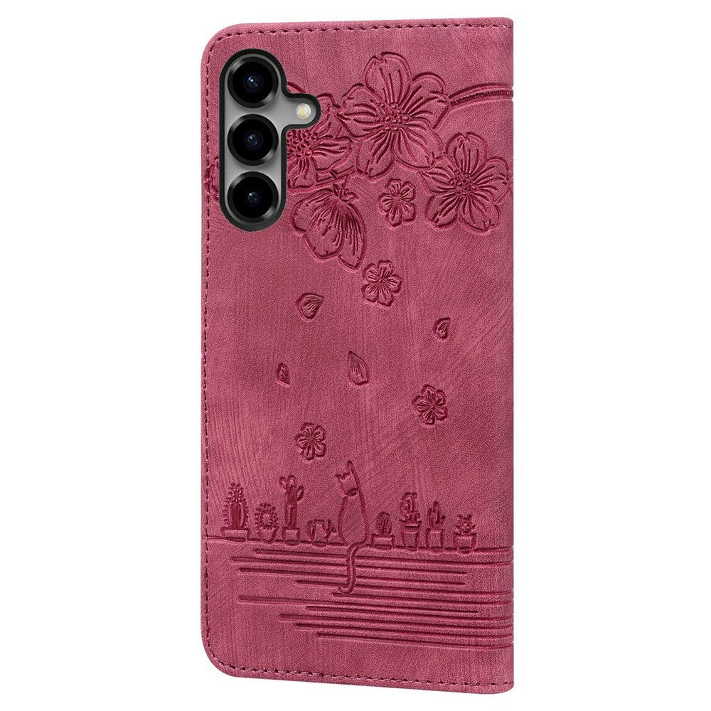 Samsung Galaxy S26 EIDERWOOD Flip Deksel med Trykk / Kortholder / Stropp - Rød