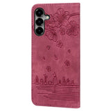 Samsung Galaxy S26 EIDERWOOD Flip Deksel med Trykk / Kortholder / Stropp - Rød