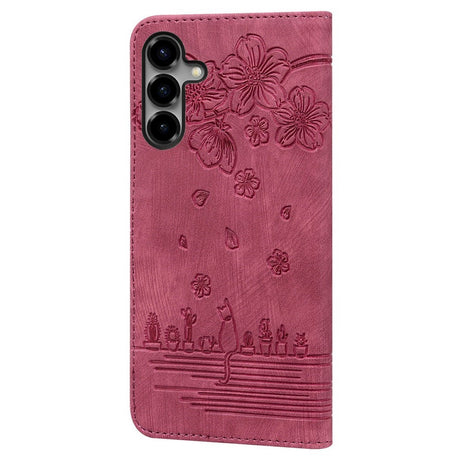 Samsung Galaxy S26 EIDERWOOD Flip Deksel med Trykk / Kortholder / Stropp - Rød