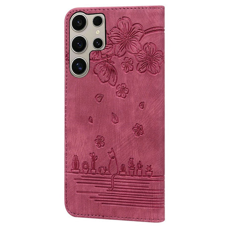 Samsung Galaxy S26 Ultra EIDERWOOD Flip Deksel med Trykk / Kortholder / Stropp - Rød