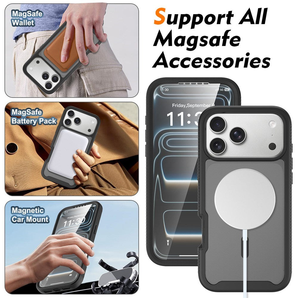 iPhone 18 Pro Max / 17 Pro Max EIDERWOOD 2-i-1 Matt Hybrid Plast Deksel m. Skjermbeskyttelsesfilm - MagSafe Kompatibel - Svart