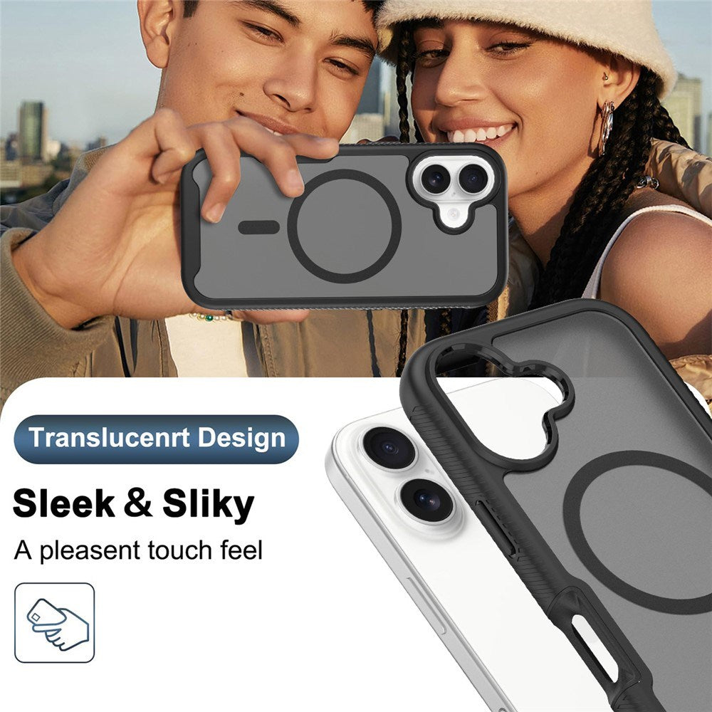 iPhone 17 EIDERWOOD Matt Hybriddeksel med Skjermbeskytterramme - Svart