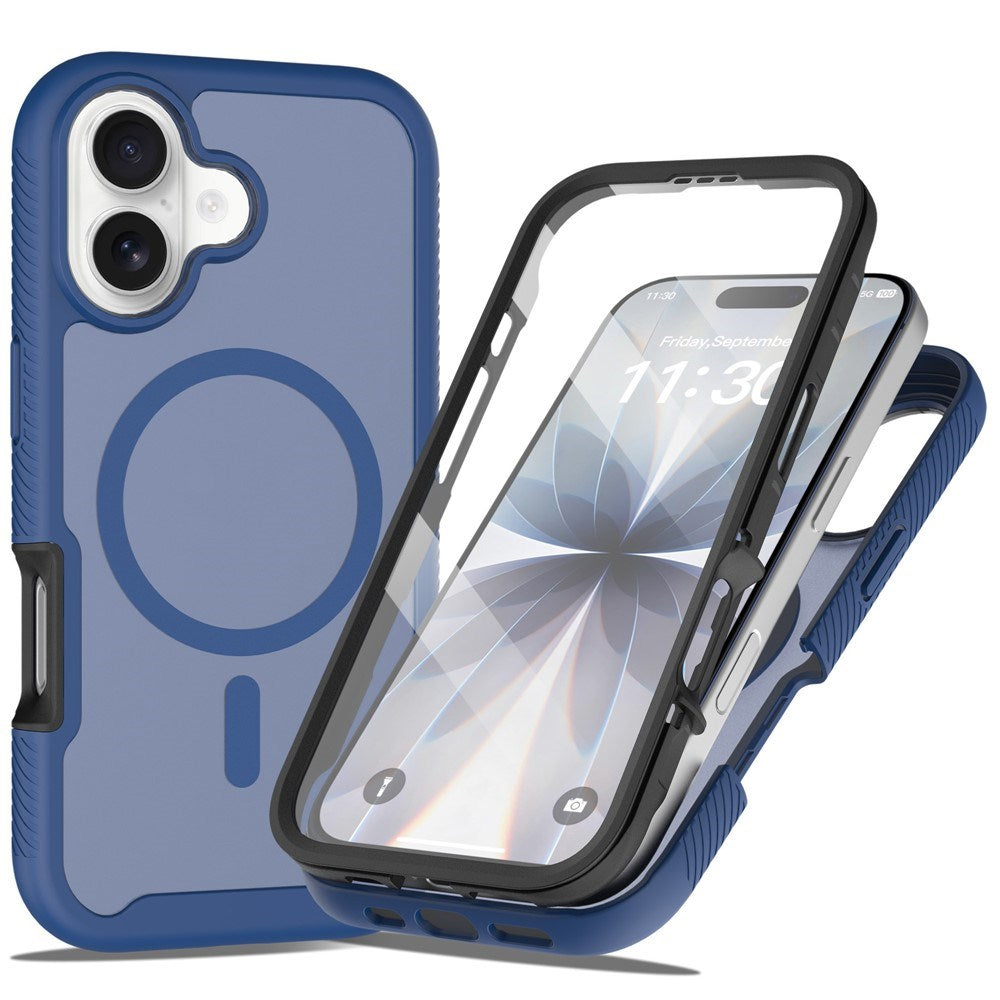 iPhone 17 EIDERWOOD Matt Hybriddeksel med Skjermbeskytterramme - Blå