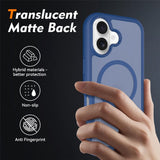 iPhone 17 EIDERWOOD Matt Hybriddeksel med Skjermbeskytterramme - Blå