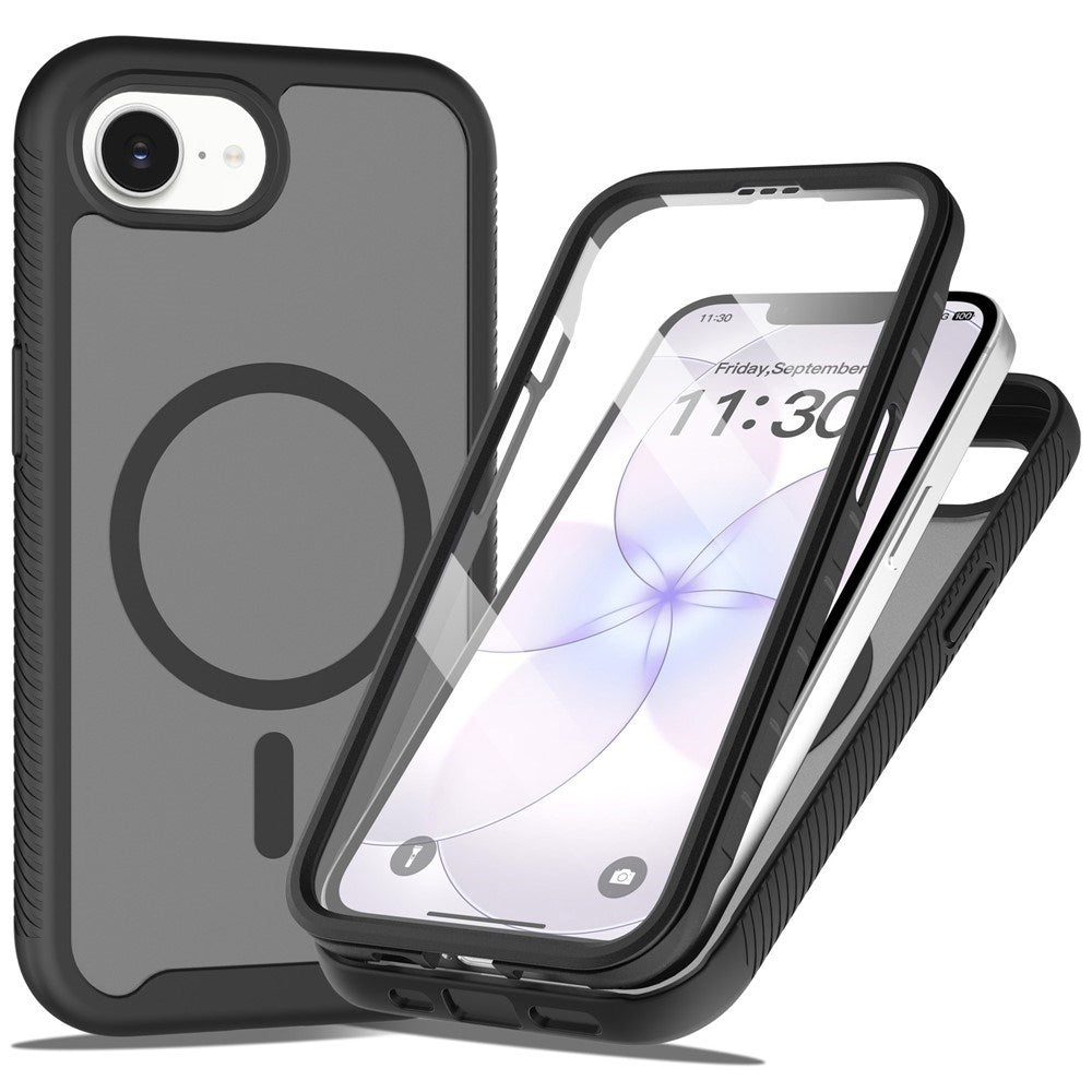 iPhone 17e / 16e EIDERWOOD Matt Hybriddeksel med Skjermbeskytterramme - Svart