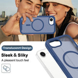 iPhone 17e / 16e EIDERWOOD Matt Hybriddeksel med Skjermbeskytterramme - Blå