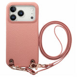 iPhone 17 Pro Max EIDERWOOD Kunstskinn Bakside Deksel m. Stropp - Rosa