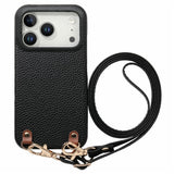 iPhone 17 Pro Max EIDERWOOD Kunstskinn Bakside Deksel m. Stropp - Svart