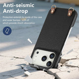 iPhone 17 Pro Max EIDERWOOD Kunstskinn Bakside Deksel m. Stropp - Svart