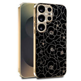 Samsung Galaxy S26 Ultra EIDERWOOD Hybrid Plast Deksel m. Blomster & Diamant Kamera - Svart