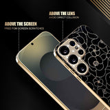 Samsung Galaxy S26 Ultra EIDERWOOD Hybrid Plast Deksel m. Blomster & Diamant Kamera - Svart