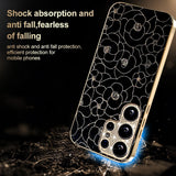 Samsung Galaxy S26 Ultra EIDERWOOD Hybrid Plast Deksel m. Blomster & Diamant Kamera - Svart