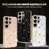 Samsung Galaxy S26 Ultra EIDERWOOD Hybrid Plast Deksel m. Blomster & Diamant Kamera - Svart