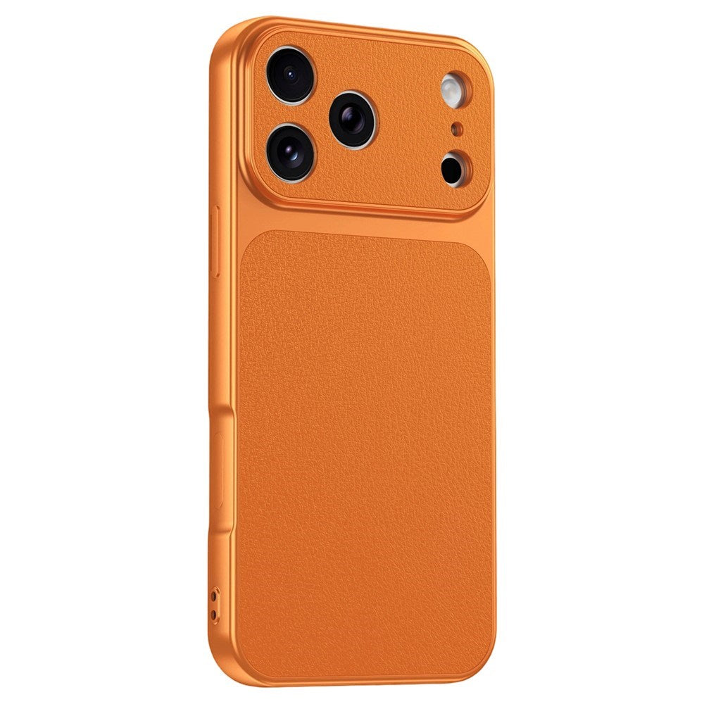 iPhone 17 Pro Max EIDERWOOD Hybrid Bakdeksel med Kunstskinn – Oransje