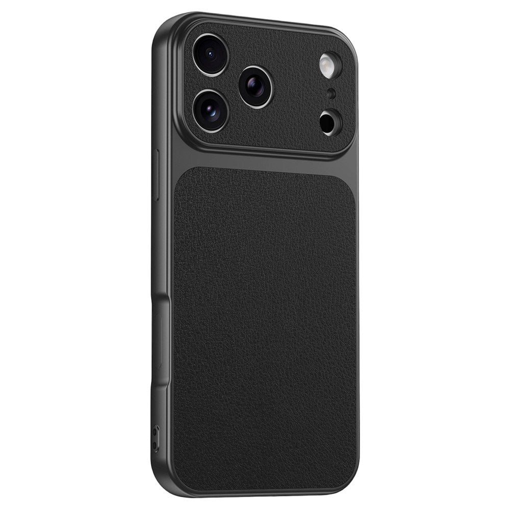 iPhone 17 Pro Max EIDERWOOD Hybrid Bakdeksel med Kunstskinn – Svart