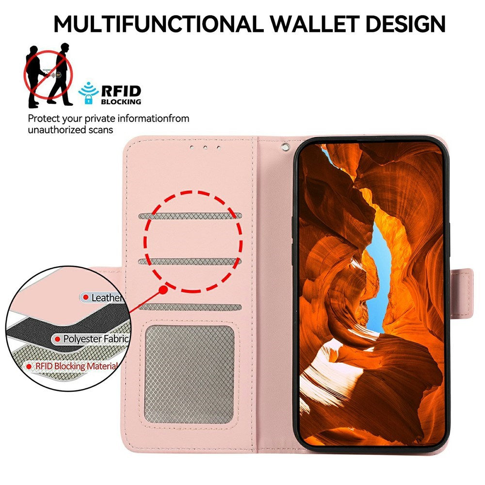 EIDERWOOD Google Pixel 11 / 11 Pro Flipp Deksel med RFID-Blokkering & Kortholder – Rosa