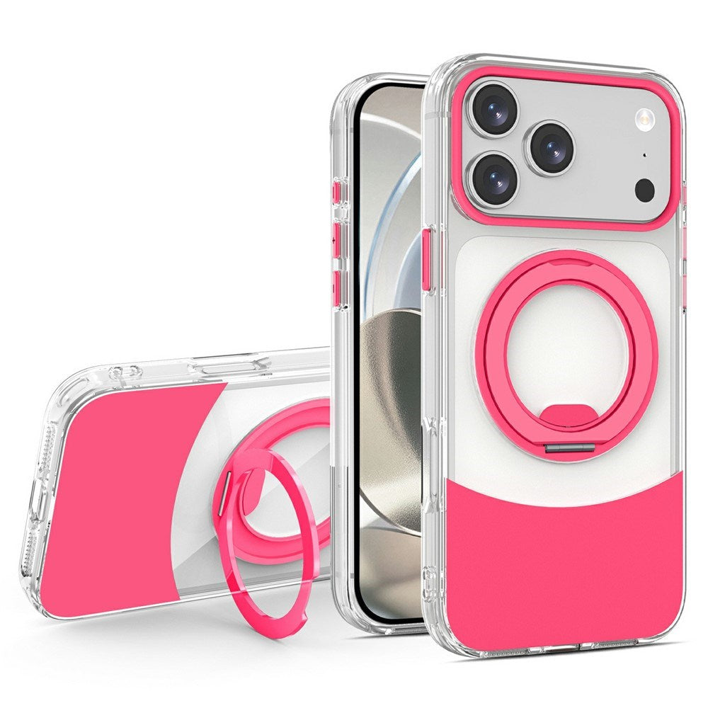 iPhone 17 Pro Max EIDERWOOD Hybrid Deksel med Stativfunksjon - MagSafe Kompatibel - Gjennomsiktig / Pink