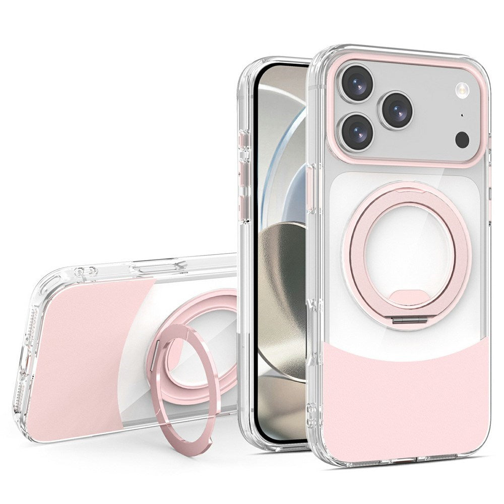 iPhone 17 Pro Max EIDERWOOD Hybrid Deksel med Stativfunksjon - MagSafe Kompatibel - Gjennomsiktig / Rosa