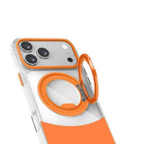 iPhone 17 Pro EIDERWOOD Hybrid Deksel med Stativfunksjon - MagSafe Kompatibel - Gjennomsiktig / Oransje