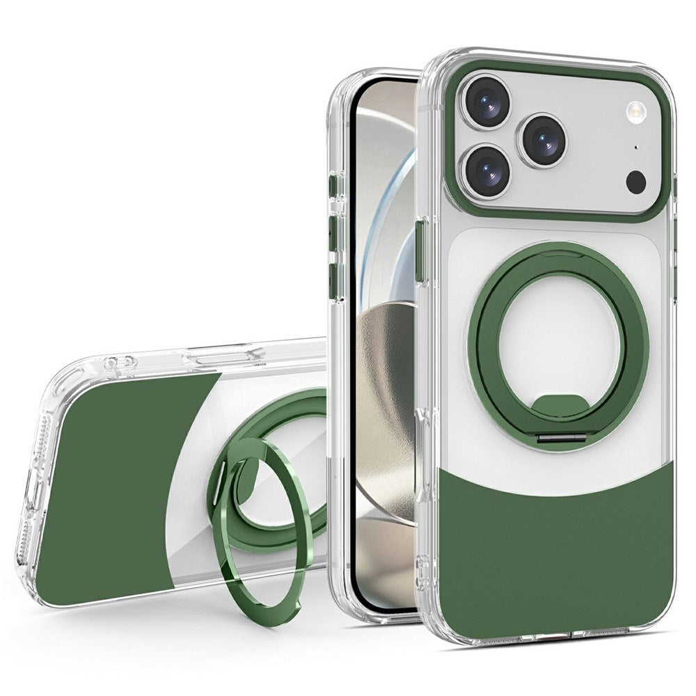iPhone 17 Pro EIDERWOOD Hybrid Deksel med Stativfunksjon - MagSafe Kompatibel - Gjennomsiktig / Grønn