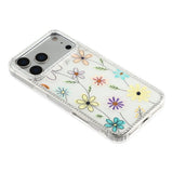 iPhone 17 Pro Max EIDERWOOD Hybrid Deksel med Strass & Blomsterdesign - Hvit / Flerfargede Blomster