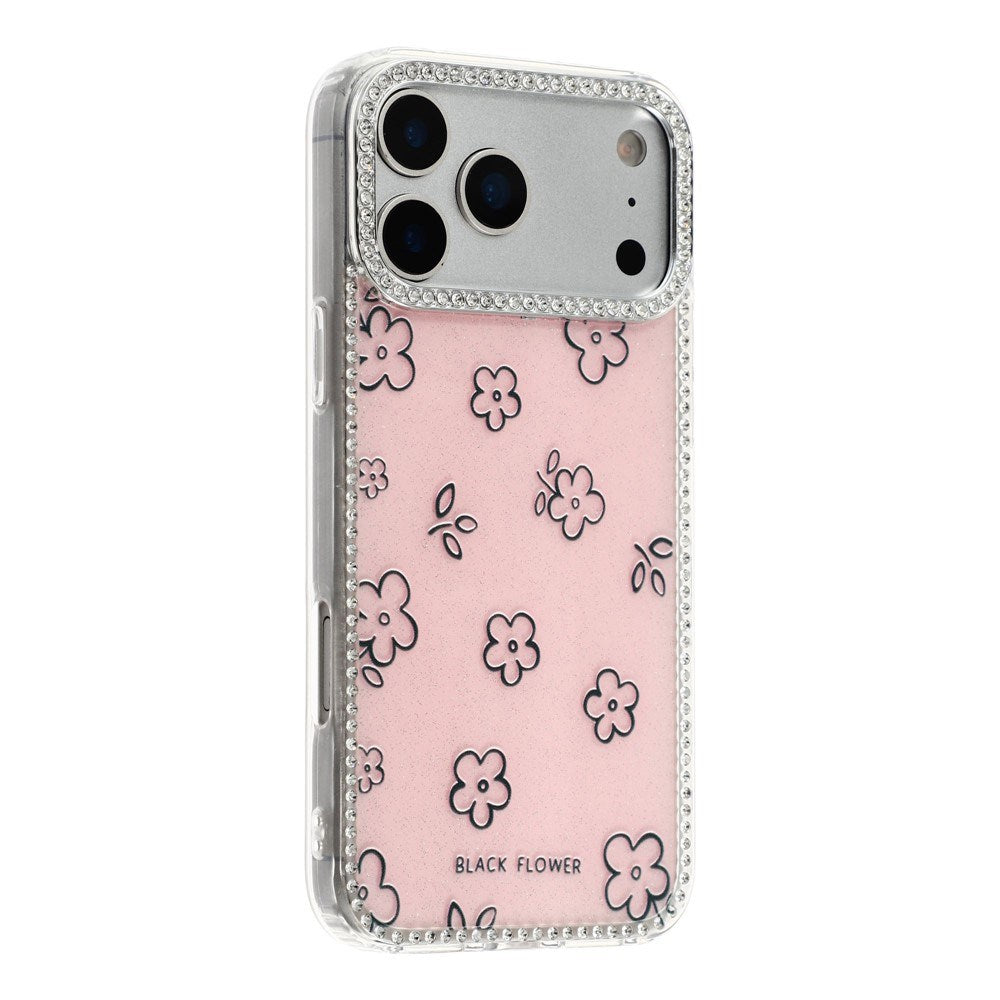 iPhone 17 Pro Max EIDERWOOD Hybrid Deksel med Strass & Blomsterdesign - Rosa / Blomster