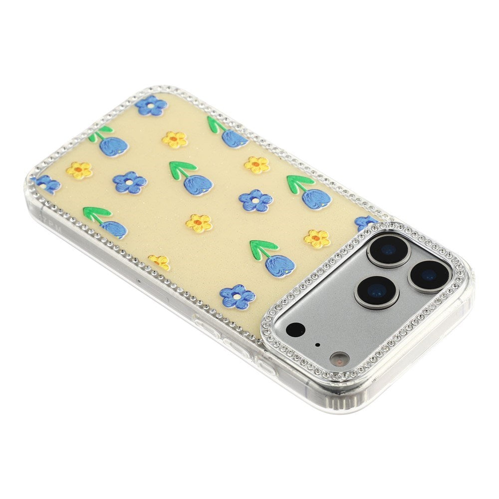 iPhone 17 Pro Max EIDERWOOD Hybrid Deksel med Strass & Blomsterdesign - Gul / Tulipaner