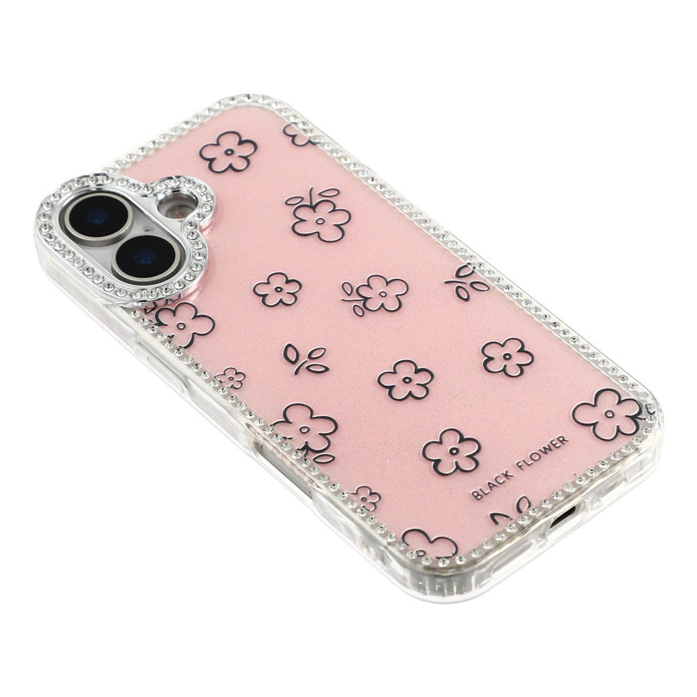 iPhone 17 EIDERWOOD Hybrid Deksel med Strass & Blomsterdesign - Rosa / Blomster