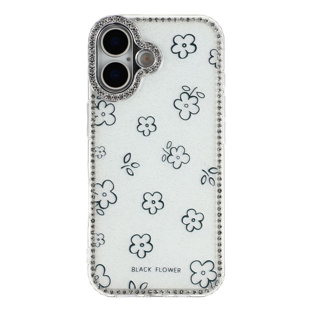 iPhone 17 EIDERWOOD Hybrid Deksel med Strass & Blomsterdesign - Hvit / Blomster