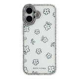 iPhone 17 EIDERWOOD Hybrid Deksel med Strass & Blomsterdesign - Hvit / Blomster