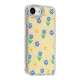 iPhone 17e / 16e EIDERWOOD Hybrid Deksel med Strass & Blomsterdesign - Gul / Tulipaner