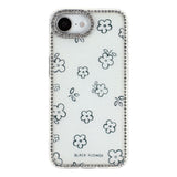 iPhone 17e / 16e EIDERWOOD Hybrid Deksel med Strass & Blomsterdesign - Hvit / Blomster