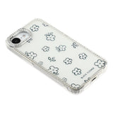 iPhone 17e / 16e EIDERWOOD Hybrid Deksel med Strass & Blomsterdesign - Hvit / Blomster
