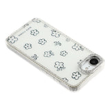 iPhone 17e / 16e EIDERWOOD Hybrid Deksel med Strass & Blomsterdesign - Hvit / Blomster