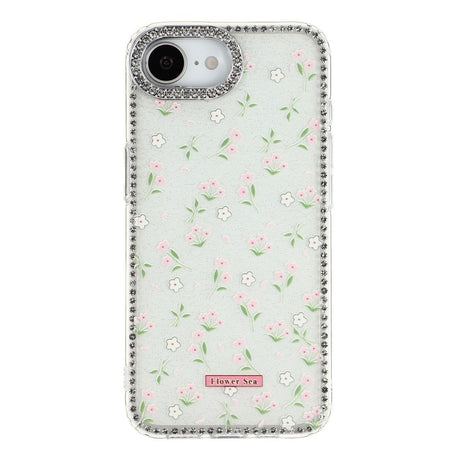 iPhone 17e / 16e EIDERWOOD Hybrid Deksel med Strass & Blomsterdesign - Hvit / Vårblomster