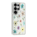 Samsung Galaxy S26 Ultra EIDERWOOD Hybrid Deksel med Strass & Blomsterdesign - Hvit / Flerfargede Blomster