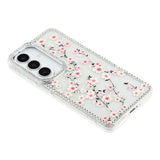 Samsung Galaxy S26 EIDERWOOD Hybrid Deksel med Strass & Blomsterdesign - Gjennomsiktig / Kirsebærblomster