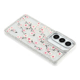 Samsung Galaxy S26 EIDERWOOD Hybrid Deksel med Strass & Blomsterdesign - Gjennomsiktig / Kirsebærblomster