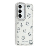 Samsung Galaxy S26 EIDERWOOD Hybrid Deksel med Strass & Blomsterdesign - Hvit / Blomster